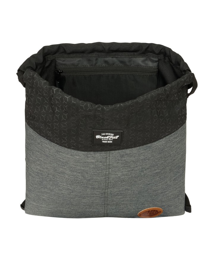 Zainetto con Cordini BlackFit8 Old school Nero Grigio 35 x 40 x 1 cm