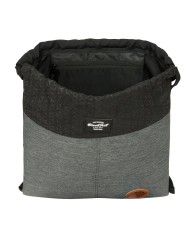 Zainetto con Cordini BlackFit8 Old school Nero Grigio 35 x 40 x 1 cm