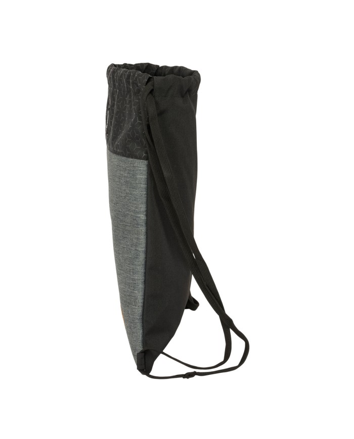 Zainetto con Cordini BlackFit8 Old school Nero Grigio 35 x 40 x 1 cm