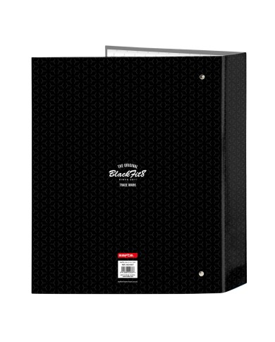 Raccoglitore ad anelli BlackFit8 Old school Nero Grigio A4 27 x 33 x 6 cm
