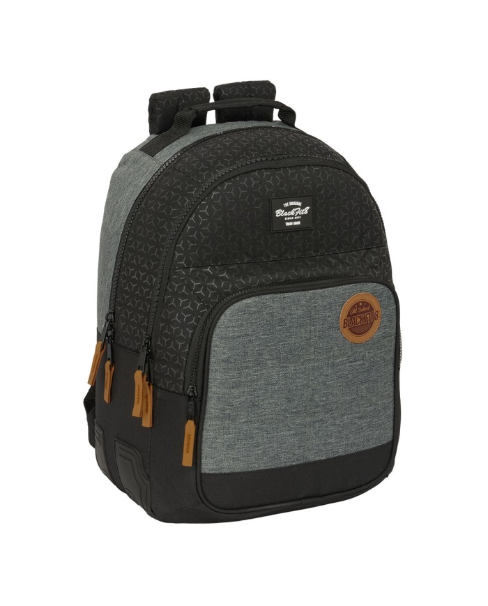 Zaino Scuola BlackFit8 Old school Nero Grigio 32 x 42 x 15 cm Zaino Scuola BlackFit8 Old school Nero Grigio 32 x 42 x 15 cm