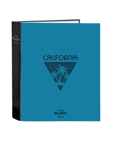 Raccoglitore ad anelli BlackFit8 California Azzurro Nero A4 27 x 33 x 6 cm