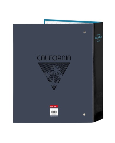 Raccoglitore ad anelli BlackFit8 California Azzurro Nero A4 27 x 33 x 6 cm