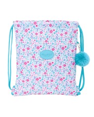 Zainetto con Cordini BlackFit8 California Azzurro Nero 35 x 40 x 1 cm