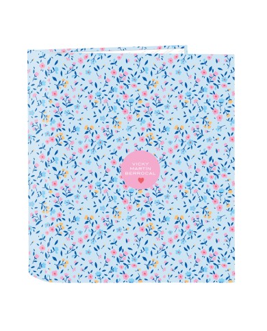 Raccoglitore ad anelli Vicky Martín Berrocal Paraíso Azzurro Rosa A4 27 x 33 x 6 cm