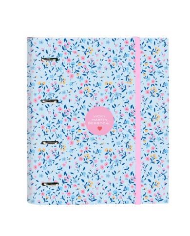 Raccoglitore ad anelli Vicky Martín Berrocal Paraíso Azzurro Rosa 27 x 32 x 3.5 cm