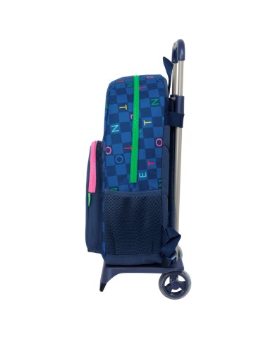 Trolley per la Scuola Benetton Damero Blu Marino 30 x 46 x 14 cm Trolley per la Scuola Benetton Damero Blu Marino 30 x 46 x 14 cm
