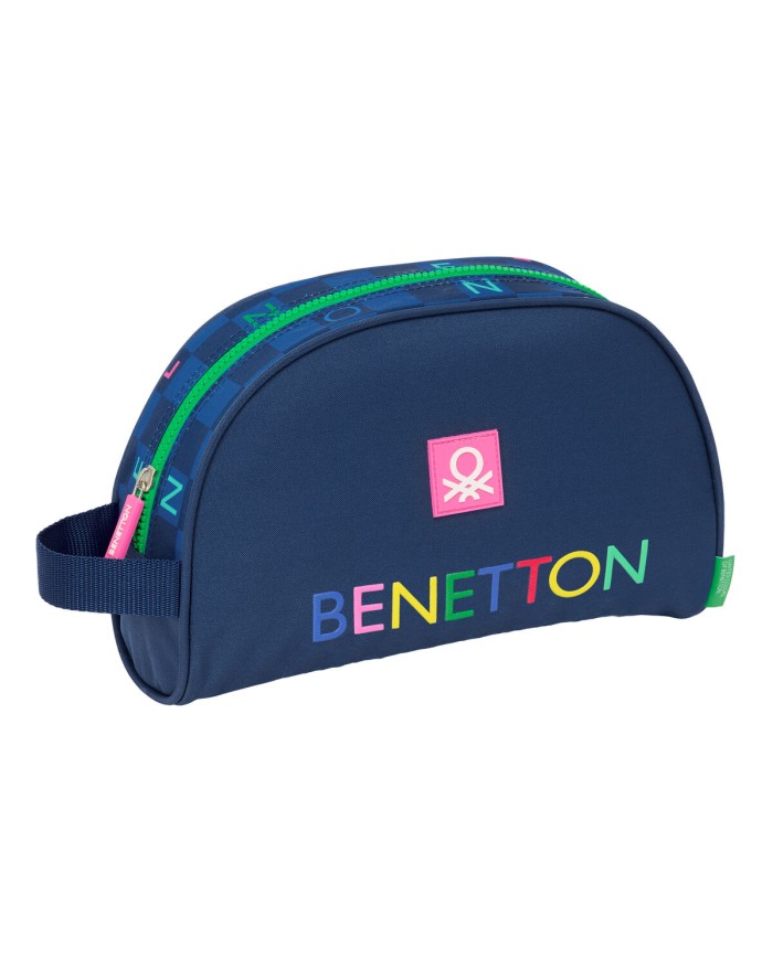 Necessaire da Viaggio Benetton Damero Blu Marino 28 x 18 x 10 cm