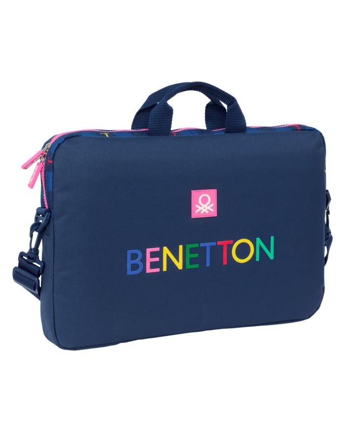 Valigetta per Portatile Benetton Damero Blu Marino 40 x 27 x 4 cm Valigetta per Portatile Benetton Damero Blu Marino 40 x 27 x 4 cm
