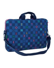 Valigetta per Portatile Benetton Damero Blu Marino 40 x 27 x 4 cm