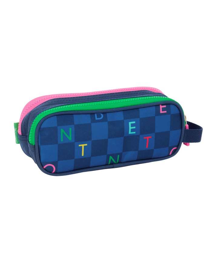 Portaoggetti Doppio Benetton Damero Blu Marino 21 x 8 x 6 cm Portaoggetti Doppio Benetton Damero Blu Marino 21 x 8 x 6 cm