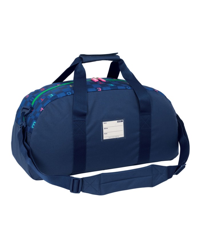 Borsa da Palestra Benetton Damero Blu Marino 50 x 26 x 20 cm