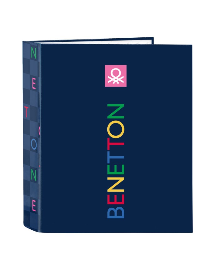 Raccoglitore ad anelli Benetton Damero Blu Marino A4 27 x 33 x 6 cm Raccoglitore ad anelli Benetton Damero Blu Marino A4 27 x 33 x 6 cm