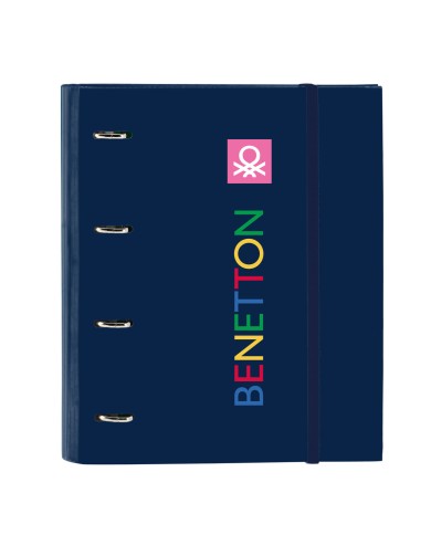 Raccoglitore ad anelli Benetton Damero Blu Marino 27 x 32 x 3.5 cm