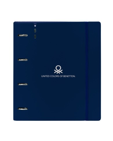 Raccoglitore ad anelli Benetton Damero Blu Marino 27 X 32 X 4 cm