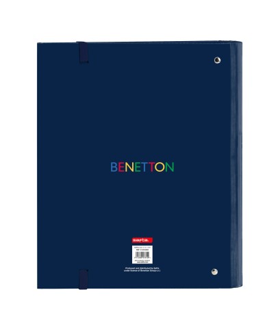 Raccoglitore ad anelli Benetton Damero Blu Marino 27 x 32 x 3.5 cm