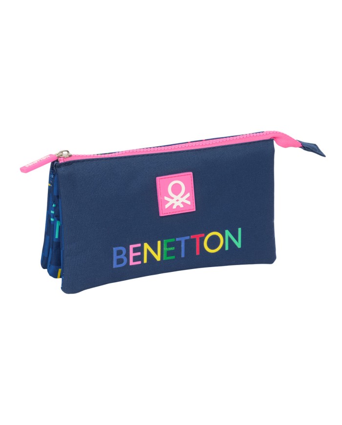 Portaoggetti Triplo Benetton Damero Blu Marino 22 x 12 x 3 cm Portaoggetti Triplo Benetton Damero Blu Marino 22 x 12 x 3 cm