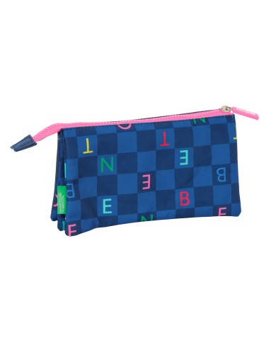 Portaoggetti Triplo Benetton Damero Blu Marino 22 x 12 x 3 cm Portaoggetti Triplo Benetton Damero Blu Marino 22 x 12 x 3 cm