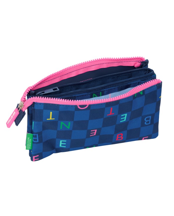 Portaoggetti Triplo Benetton Damero Blu Marino 22 x 12 x 3 cm Portaoggetti Triplo Benetton Damero Blu Marino 22 x 12 x 3 cm