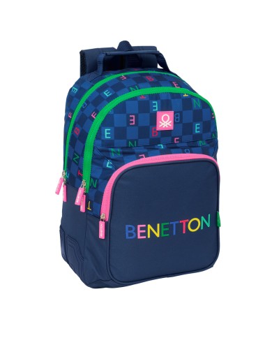 Zaino Scuola Benetton Damero Blu Marino 32 x 42 x 15 cm Zaino Scuola Benetton Damero Blu Marino 32 x 42 x 15 cm