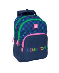 Zaino Scuola Benetton Damero Blu Marino 32 x 42 x 15 cm Zaino Scuola Benetton Damero Blu Marino 32 x 42 x 15 cm