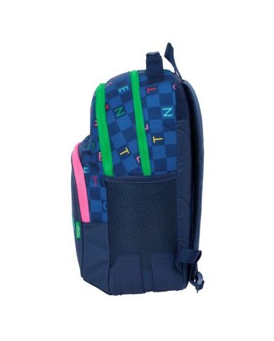Zaino Scuola Benetton Damero Blu Marino 32 x 42 x 15 cm Zaino Scuola Benetton Damero Blu Marino 32 x 42 x 15 cm