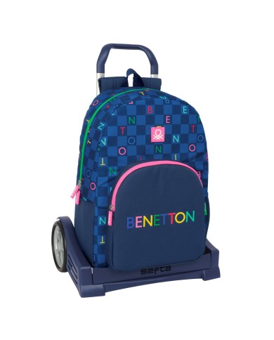 Trolley per la Scuola Benetton Damero Blu Marino 30 x 46 x 14 cm Trolley per la Scuola Benetton Damero Blu Marino 30 x 46 x 14 cm