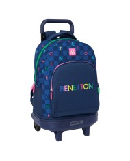 Trolley per la Scuola Benetton Damero Blu Marino 33 x 45 x 22 cm Trolley per la Scuola Benetton Damero Blu Marino 33 x 45 x 22 cm