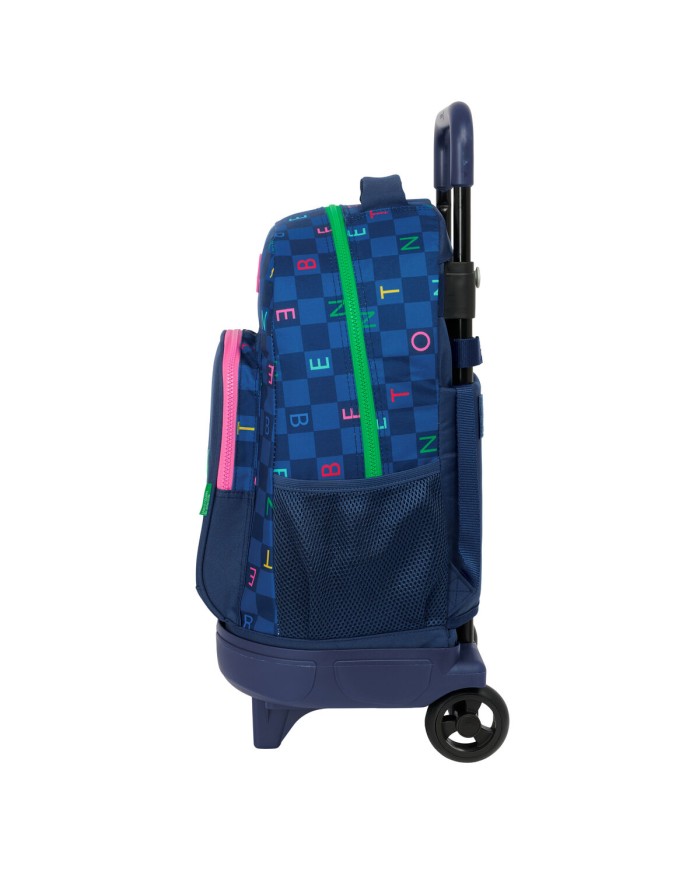 Trolley per la Scuola Benetton Damero Blu Marino 33 x 45 x 22 cm Trolley per la Scuola Benetton Damero Blu Marino 33 x 45 x 22 cm