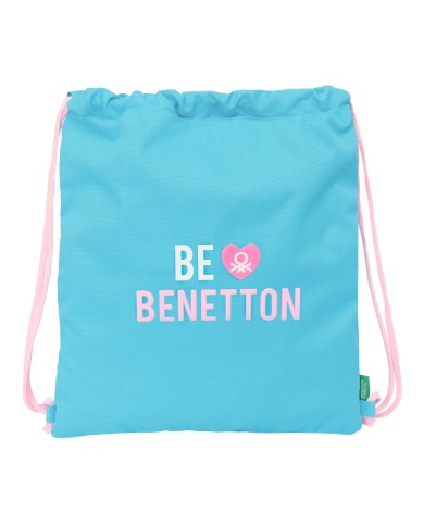 Zainetto con Cordini Benetton Unique Rosa Turchese 35 x 40 x 1 cm