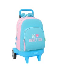 Borsa per la scuola Benetton Unique Rosa Turchese 38 x 28 x 6 cm