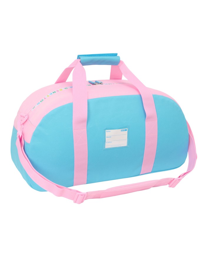 Borsa da Palestra Benetton Unique Rosa Turchese 50 x 26 x 20 cm