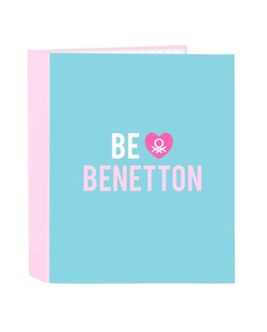 Raccoglitore ad anelli Benetton Unique Rosa Turchese A4 27 x 33 x 6 cm