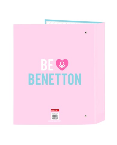 Raccoglitore ad anelli Benetton Unique Rosa Turchese A4 27 x 33 x 6 cm