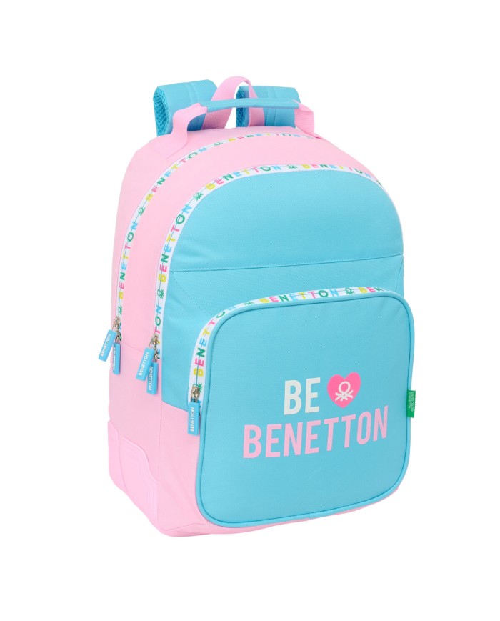 Zaino Scuola Benetton Unique Rosa Turchese 32 x 42 x 15 cm Zaino Scuola Benetton Unique Rosa Turchese 32 x 42 x 15 cm