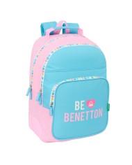 Borsa per la scuola Benetton Unique Rosa Turchese 38 x 28 x 6 cm