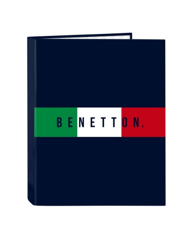 Raccoglitore ad anelli Benetton Flag Blu Marino A4 26.5 x 33 x 4 cm
