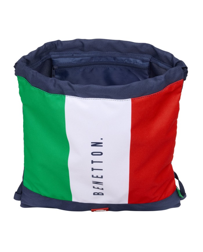 Zainetto con Cordini Benetton Flag Blu Marino 35 x 40 x 1 cm