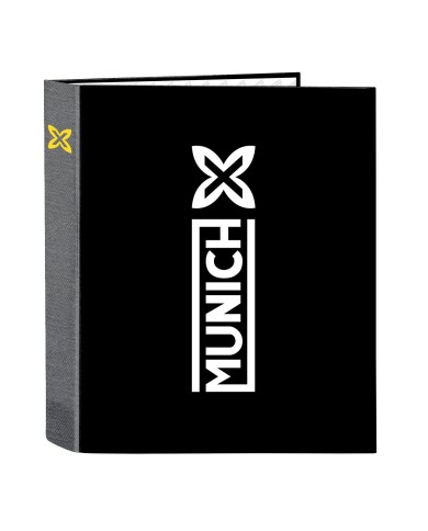 Raccoglitore ad anelli Munich Topo Nero A4 27 x 33 x 6 cm