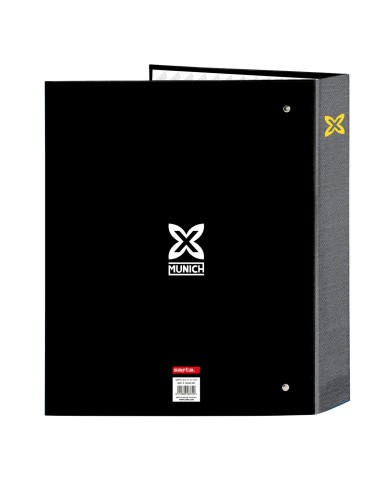 Raccoglitore ad anelli Munich Topo Nero A4 27 x 33 x 6 cm