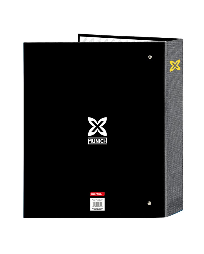 Raccoglitore ad anelli Munich Topo Nero A4 27 x 33 x 6 cm Raccoglitore ad anelli Munich Topo Nero A4 27 x 33 x 6 cm