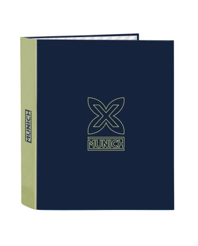 Raccoglitore ad anelli Munich North Blu Marino A4 27 x 33 x 6 cm