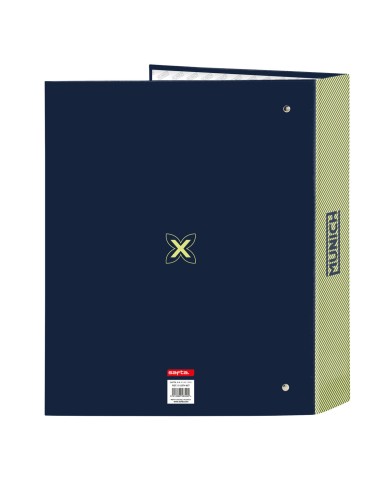 Raccoglitore ad anelli Munich North Blu Marino A4 27 x 33 x 6 cm