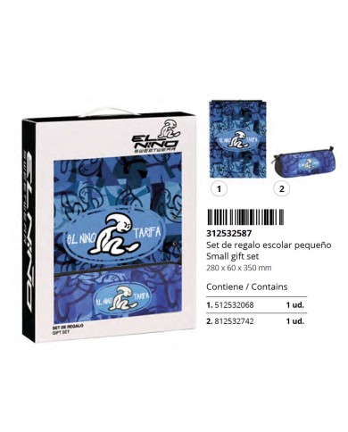 Set Regalo El Niño Roller Azzurro Nero 2 Pezzi Set Regalo El Niño Roller Azzurro Nero 2 Pezzi