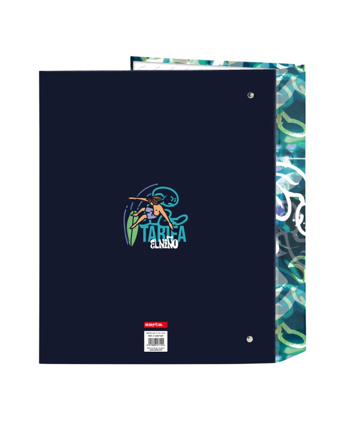 Raccoglitore ad anelli El Niño Kook Blu Marino A4 27 x 33 x 6 cm