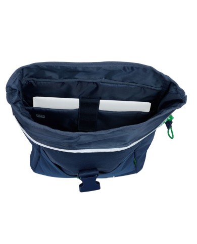 Zaino per Portatile Benetton Green Blu Marino 28 x 42 x 13 cm