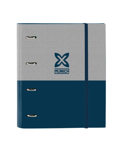 Raccoglitore ad anelli Munich Street Azzurro Grigio 27 x 32 x 3.5 cm