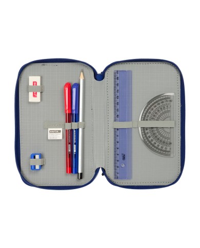 Plumier Triplo F.C. Barcelona Blu Marino 12,5 x 19,5 x 5,5 cm 37 Pezzi