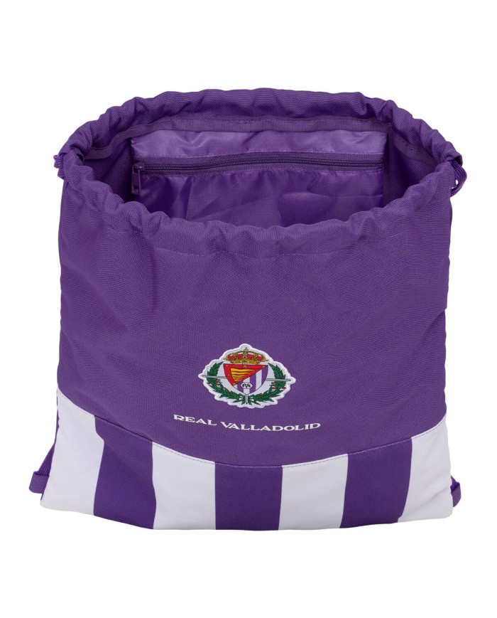 Zainetto con Cordini Real Valladolid C.F. Bianco Viola 35 x 40 x 1 cm