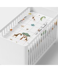 Lenzuolo con angoli HappyFriday Mini savanna Bianco Multicolore 70 x 140 x 14 cm Lenzuolo con angoli HappyFriday Mini savanna Bianco Multicolore 70 x 140 x 14 cm